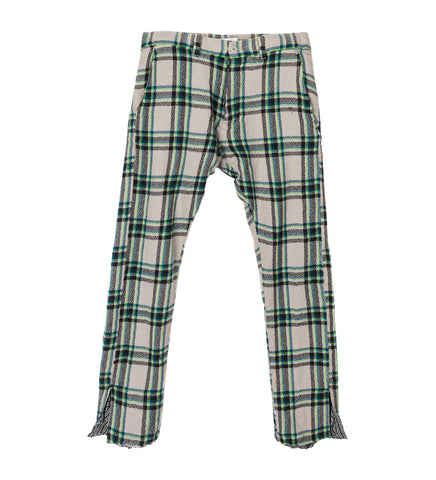 FACETASM SHRUNKEN PANTS LIGHT GREY CHECK