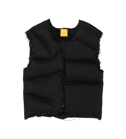 HANDSTITCHED DENIM VEST BLACK