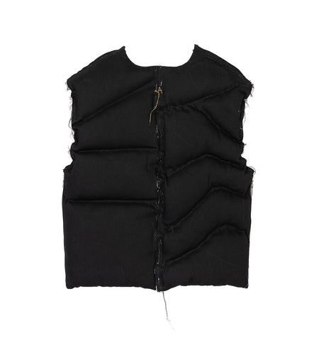 HANDSTITCHED DENIM VEST BLACK