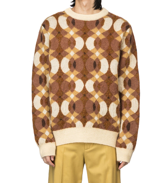 CMMN SWDN XANDER JACQUARD SWEATER BROWN – ADDICTED