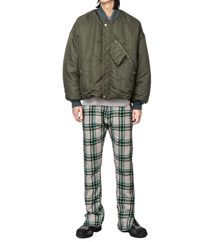 FACETASM SHRUNKEN PANTS LIGHT GREY CHECK