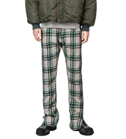 FACETASM SHRUNKEN PANTS LIGHT GREY CHECK