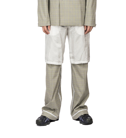 ORMA REVERSIBLE TROUSER YELLOW CHECK / B&W PINSTRIPE