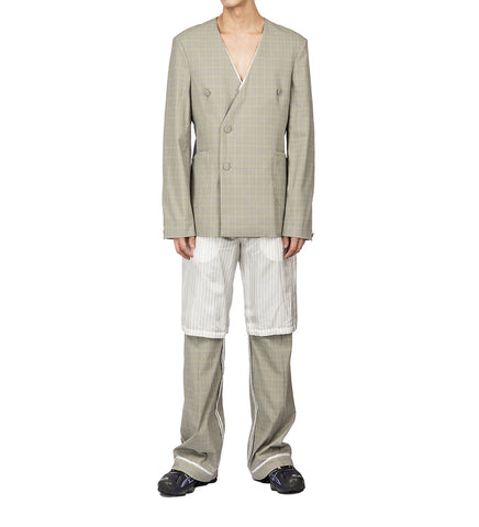 ORMA REVERSIBLE TROUSER YELLOW CHECK / B&W PINSTRIPE